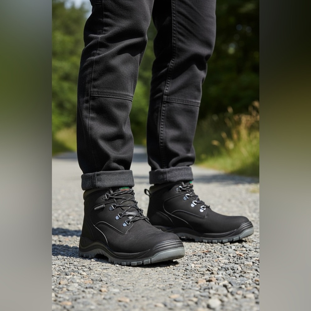 HYtest Knox 6” Work Boots Black Steel Toe